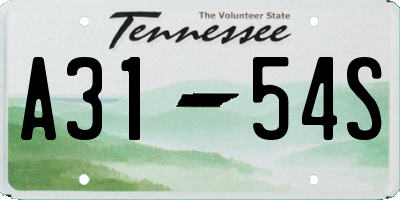 TN license plate A3154S