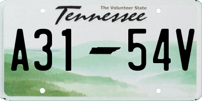 TN license plate A3154V