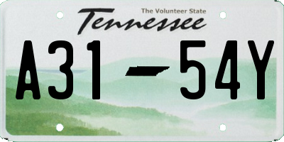 TN license plate A3154Y