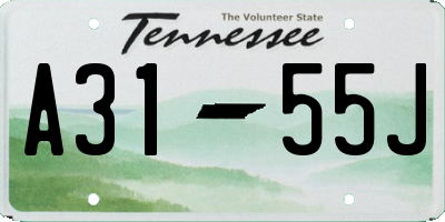 TN license plate A3155J