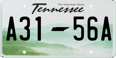 TN license plate A3156A