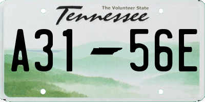 TN license plate A3156E