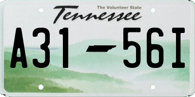 TN license plate A3156I