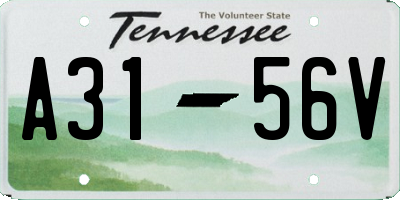 TN license plate A3156V