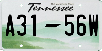 TN license plate A3156W