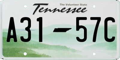 TN license plate A3157C
