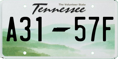 TN license plate A3157F