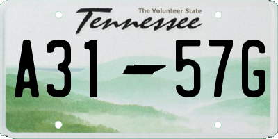 TN license plate A3157G