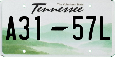 TN license plate A3157L