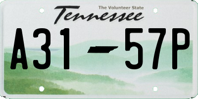 TN license plate A3157P