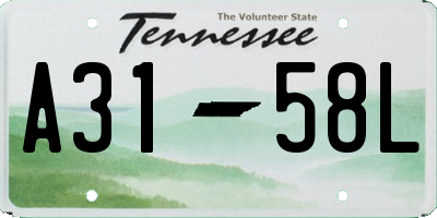 TN license plate A3158L
