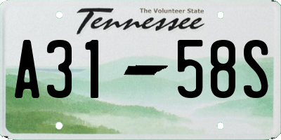 TN license plate A3158S