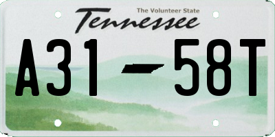 TN license plate A3158T