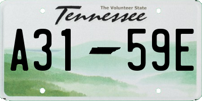 TN license plate A3159E