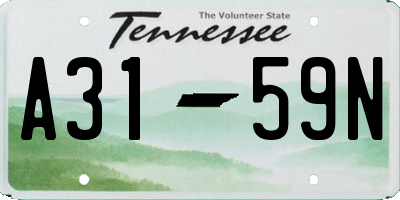 TN license plate A3159N