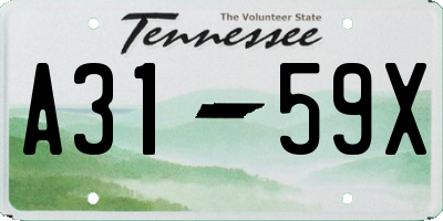 TN license plate A3159X
