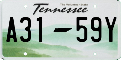 TN license plate A3159Y