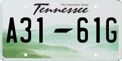 TN license plate A3161G