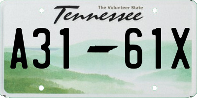 TN license plate A3161X
