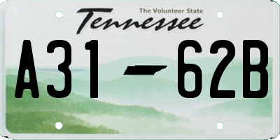 TN license plate A3162B