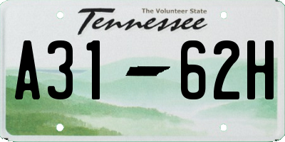 TN license plate A3162H