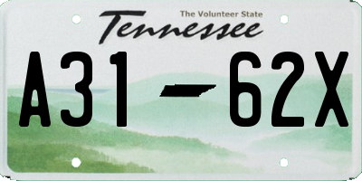 TN license plate A3162X