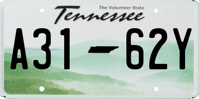TN license plate A3162Y