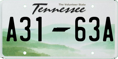 TN license plate A3163A