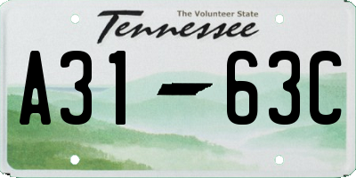 TN license plate A3163C