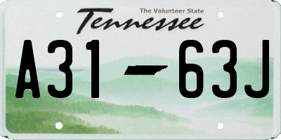 TN license plate A3163J