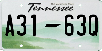 TN license plate A3163Q