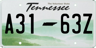 TN license plate A3163Z