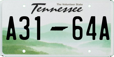 TN license plate A3164A
