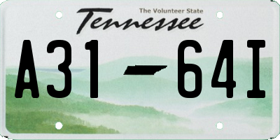 TN license plate A3164I