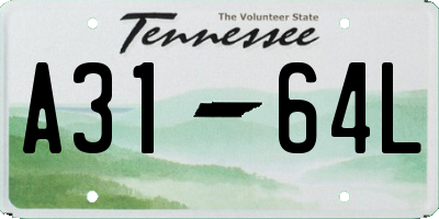 TN license plate A3164L