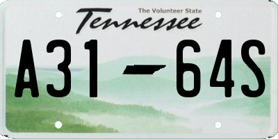 TN license plate A3164S