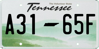 TN license plate A3165F