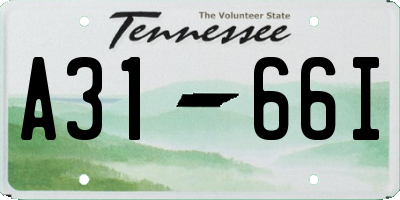 TN license plate A3166I