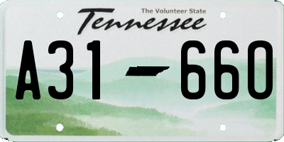 TN license plate A3166O