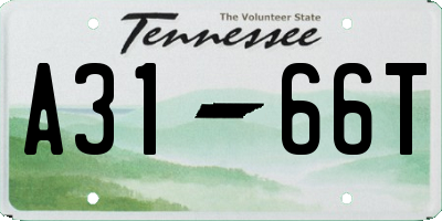 TN license plate A3166T