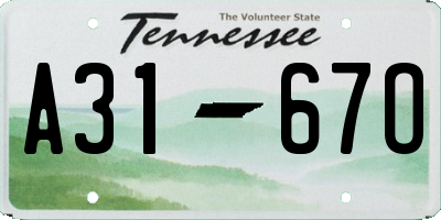 TN license plate A3167O