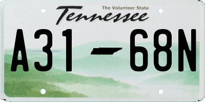 TN license plate A3168N