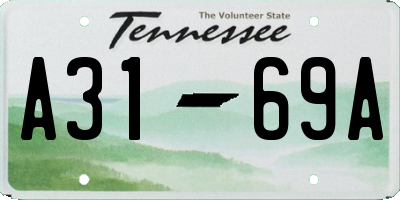 TN license plate A3169A