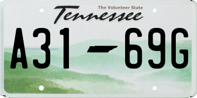 TN license plate A3169G