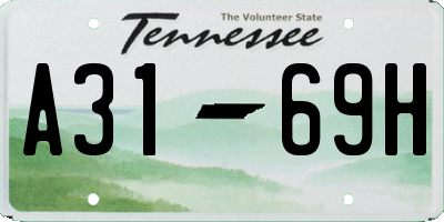 TN license plate A3169H