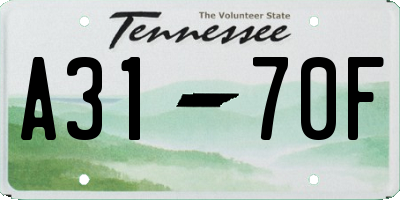 TN license plate A3170F