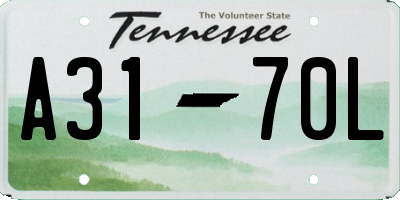 TN license plate A3170L