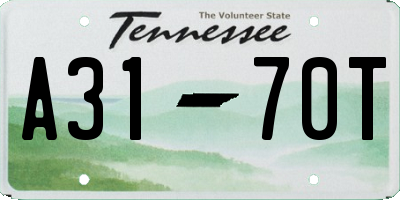 TN license plate A3170T