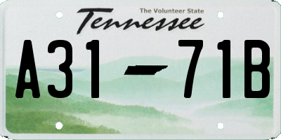 TN license plate A3171B