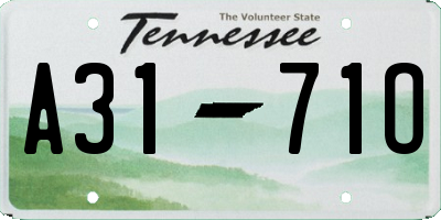 TN license plate A3171O